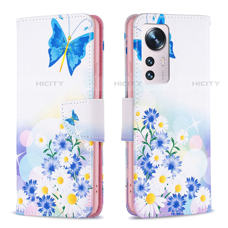 Handytasche Stand Schutzhülle Flip Leder Hülle Modisch Muster B03F für Xiaomi Mi 12S 5G Blau