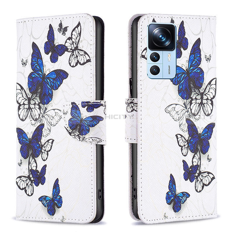 Handytasche Stand Schutzhülle Flip Leder Hülle Modisch Muster B03F für Xiaomi Mi 12T 5G Blau Plus