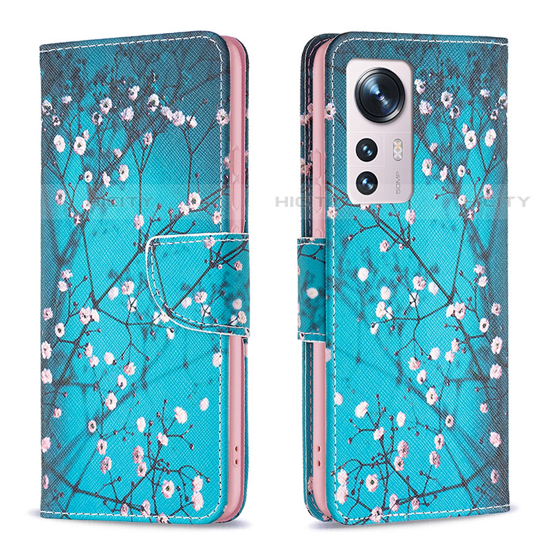 Handytasche Stand Schutzhülle Flip Leder Hülle Modisch Muster B03F für Xiaomi Mi 12X 5G Cyan