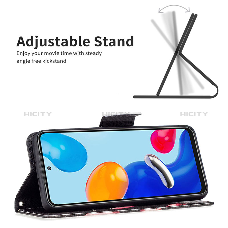 Handytasche Stand Schutzhülle Flip Leder Hülle Modisch Muster B03F für Xiaomi Redmi Note 11 4G (2022) groß