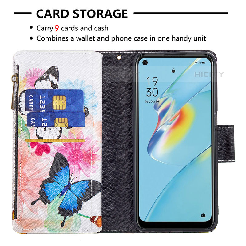 Handytasche Stand Schutzhülle Flip Leder Hülle Modisch Muster B04F für Oppo A54 4G groß