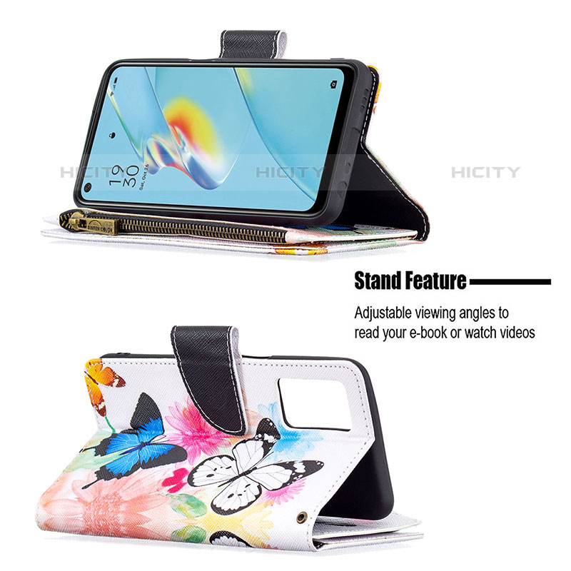 Handytasche Stand Schutzhülle Flip Leder Hülle Modisch Muster B04F für Oppo A54 4G