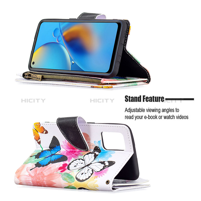 Handytasche Stand Schutzhülle Flip Leder Hülle Modisch Muster B04F für Oppo F19