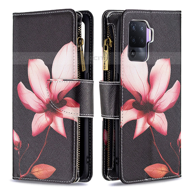 Handytasche Stand Schutzhülle Flip Leder Hülle Modisch Muster B04F für Oppo F19 Pro