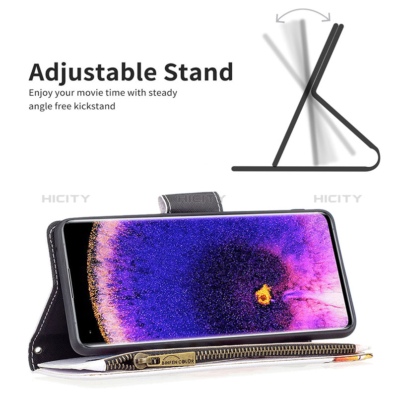 Handytasche Stand Schutzhülle Flip Leder Hülle Modisch Muster B04F für Oppo Find X5 5G groß