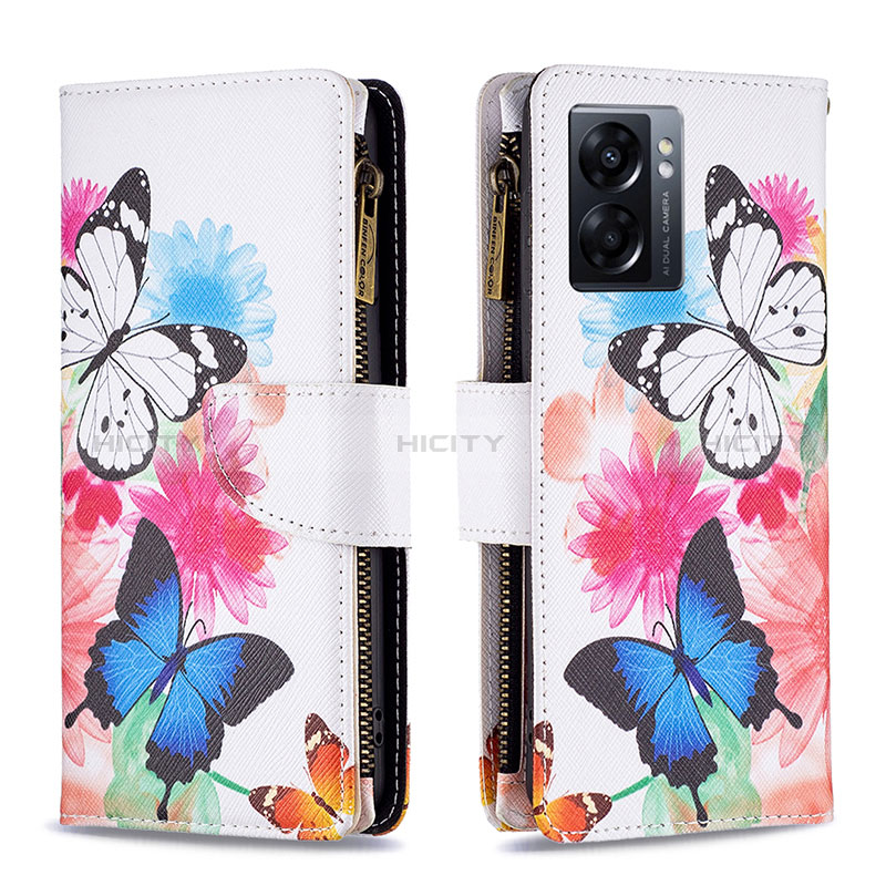 Handytasche Stand Schutzhülle Flip Leder Hülle Modisch Muster B04F für Oppo K10 5G India Bunt Plus