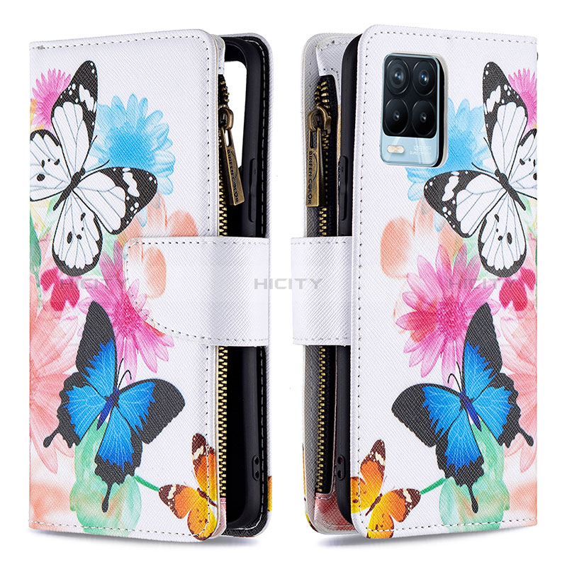 Handytasche Stand Schutzhülle Flip Leder Hülle Modisch Muster B04F für Realme 8 4G groß