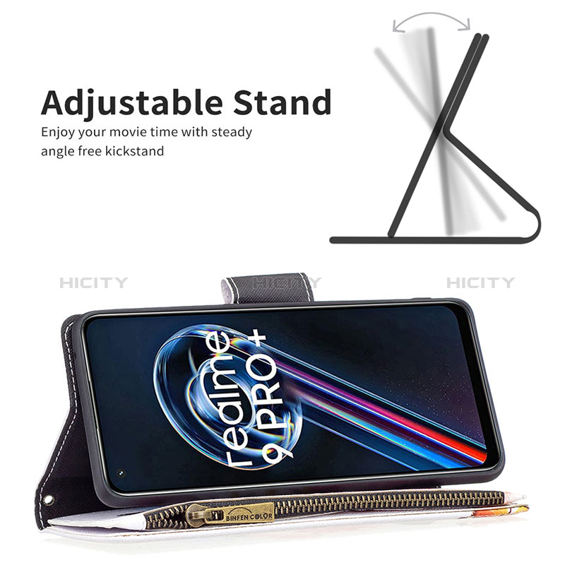 Handytasche Stand Schutzhülle Flip Leder Hülle Modisch Muster B04F für Realme 9 4G groß