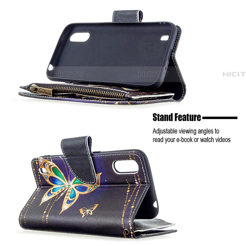 Handytasche Stand Schutzhülle Flip Leder Hülle Modisch Muster B04F für Samsung Galaxy A01 SM-A015 groß