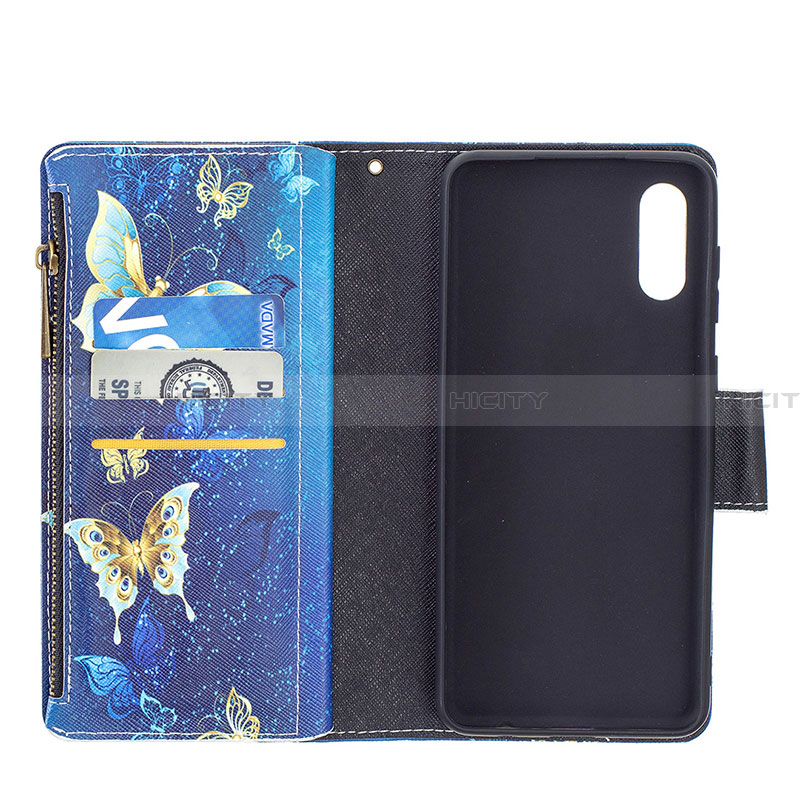 Handytasche Stand Schutzhülle Flip Leder Hülle Modisch Muster B04F für Samsung Galaxy A02 groß