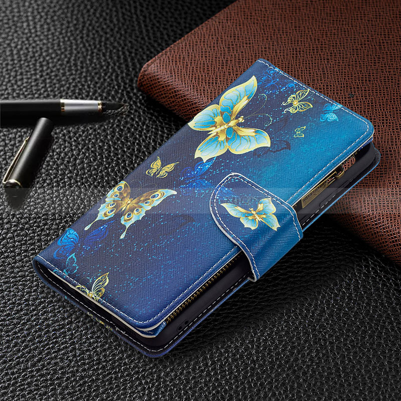 Handytasche Stand Schutzhülle Flip Leder Hülle Modisch Muster B04F für Samsung Galaxy A02 groß