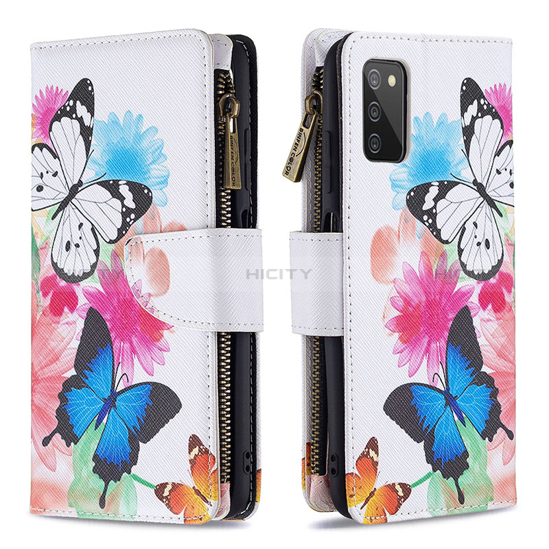 Handytasche Stand Schutzhülle Flip Leder Hülle Modisch Muster B04F für Samsung Galaxy A02s Bunt Plus