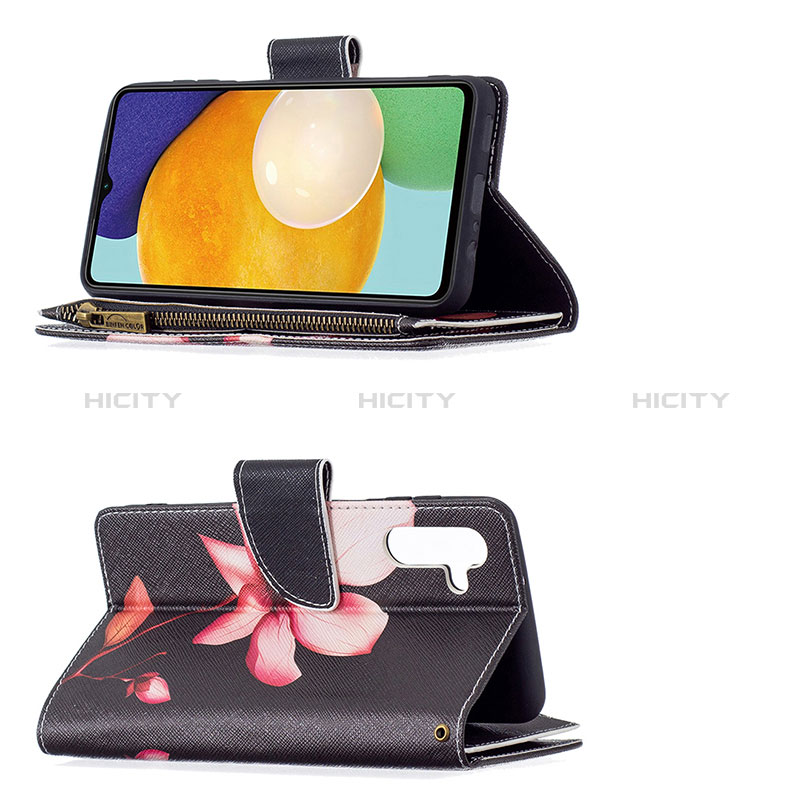 Handytasche Stand Schutzhülle Flip Leder Hülle Modisch Muster B04F für Samsung Galaxy A04s groß