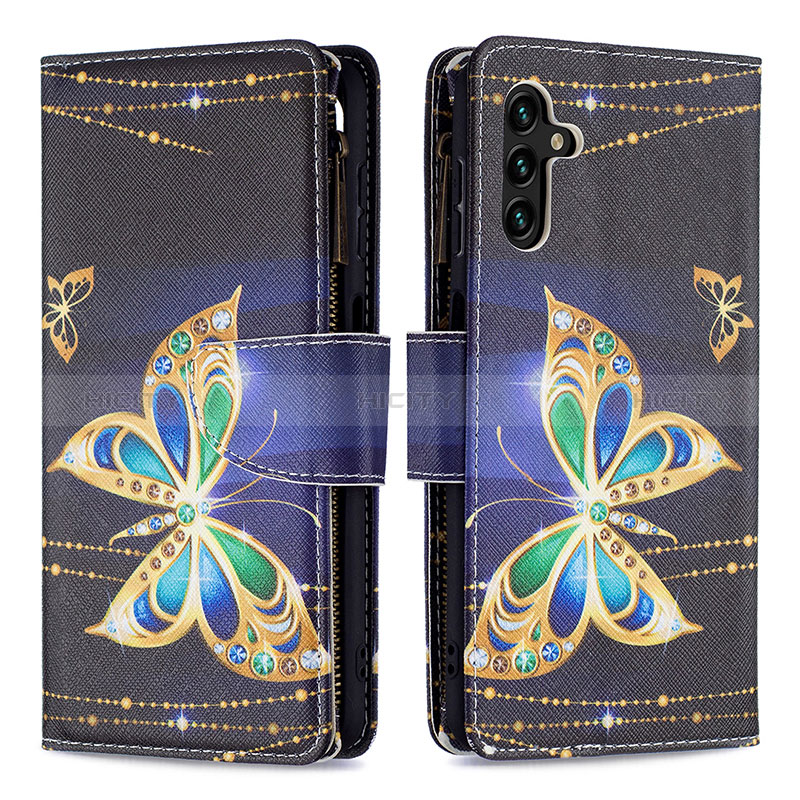 Handytasche Stand Schutzhülle Flip Leder Hülle Modisch Muster B04F für Samsung Galaxy A04s groß