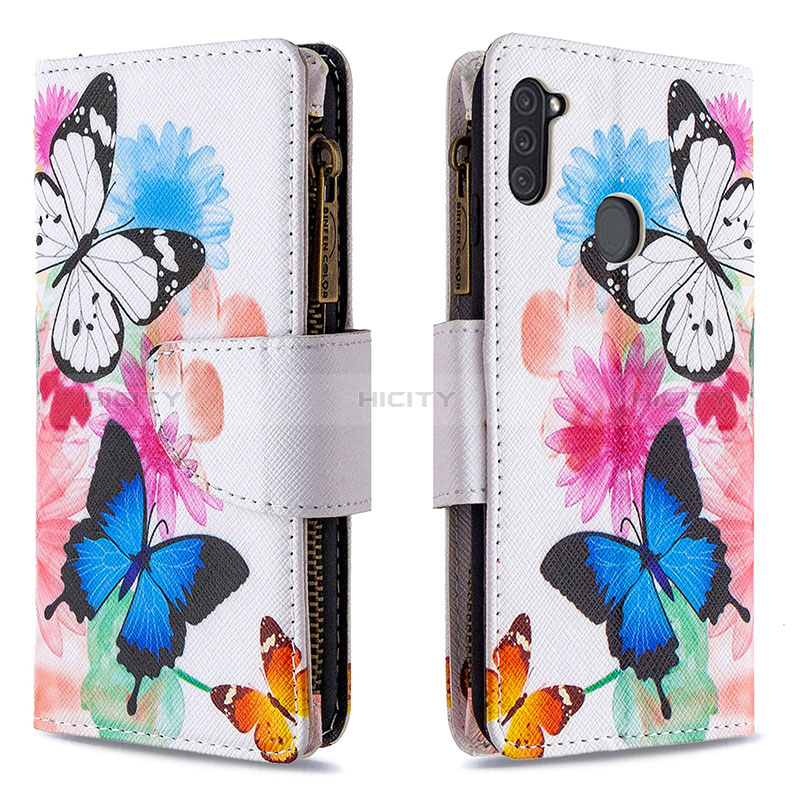 Handytasche Stand Schutzhülle Flip Leder Hülle Modisch Muster B04F für Samsung Galaxy A11 groß