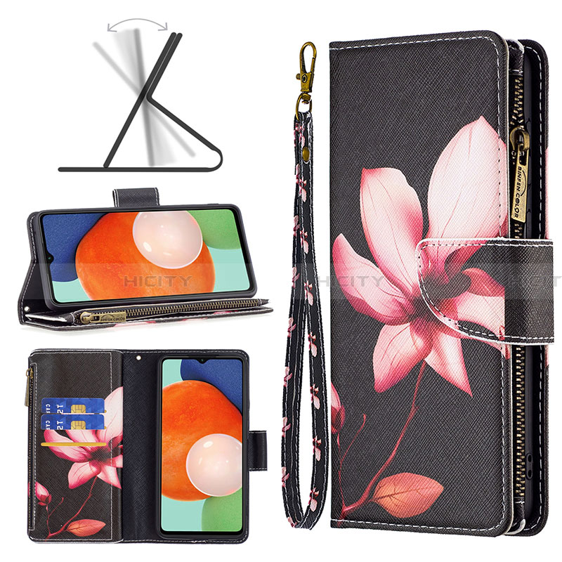 Handytasche Stand Schutzhülle Flip Leder Hülle Modisch Muster B04F für Samsung Galaxy A13 4G groß