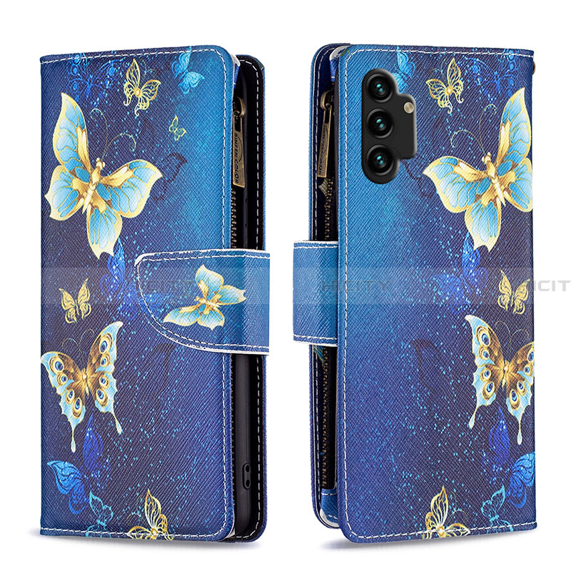 Handytasche Stand Schutzhülle Flip Leder Hülle Modisch Muster B04F für Samsung Galaxy A13 4G