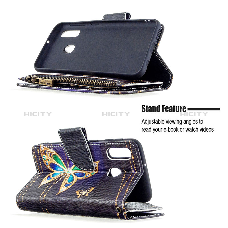 Handytasche Stand Schutzhülle Flip Leder Hülle Modisch Muster B04F für Samsung Galaxy A20e groß