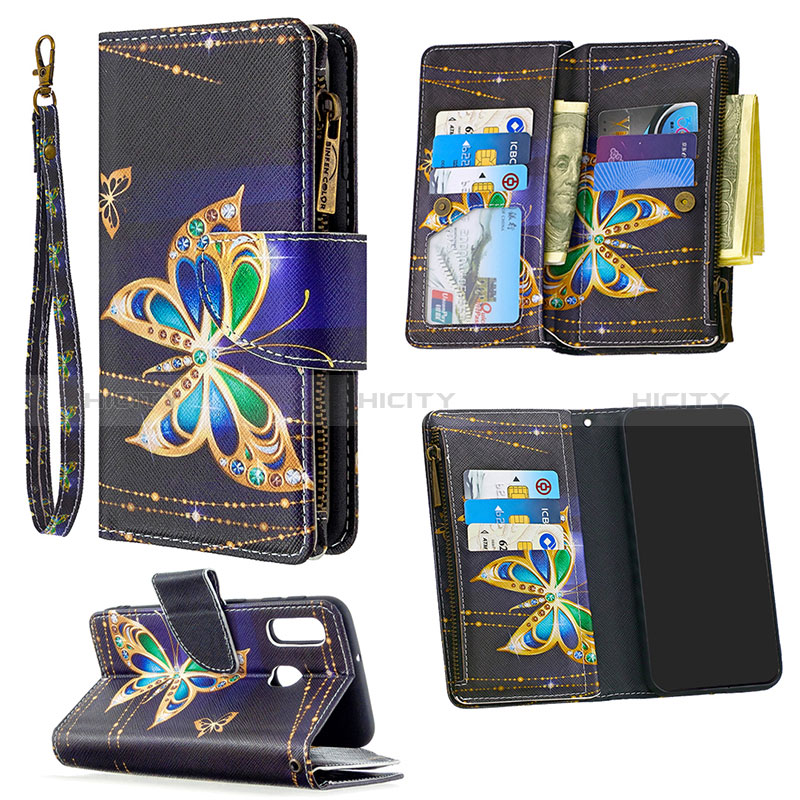 Handytasche Stand Schutzhülle Flip Leder Hülle Modisch Muster B04F für Samsung Galaxy A20e groß