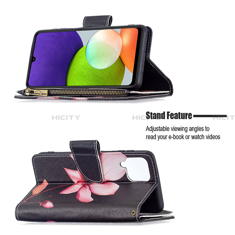 Handytasche Stand Schutzhülle Flip Leder Hülle Modisch Muster B04F für Samsung Galaxy A22 4G