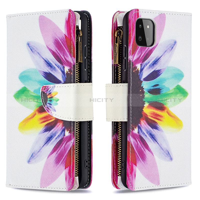 Handytasche Stand Schutzhülle Flip Leder Hülle Modisch Muster B04F für Samsung Galaxy A22s 5G Plusfarbig Plus