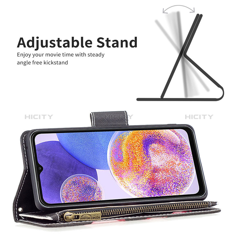 Handytasche Stand Schutzhülle Flip Leder Hülle Modisch Muster B04F für Samsung Galaxy A23 5G