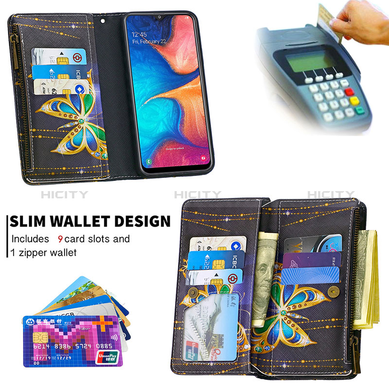 Handytasche Stand Schutzhülle Flip Leder Hülle Modisch Muster B04F für Samsung Galaxy A30