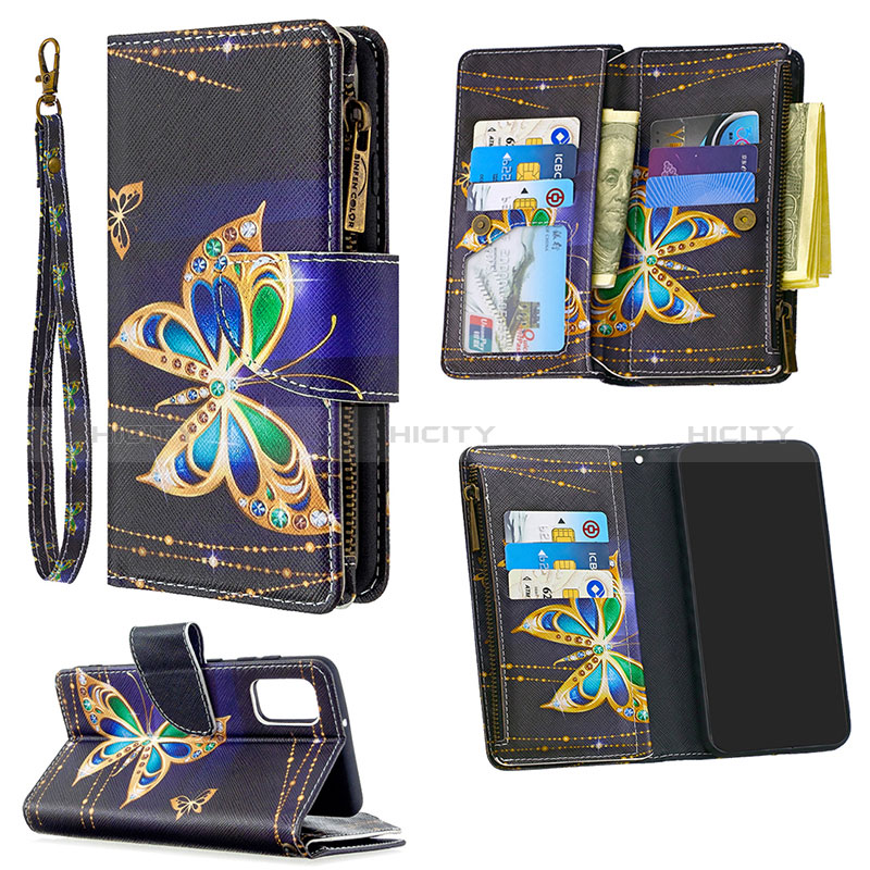 Handytasche Stand Schutzhülle Flip Leder Hülle Modisch Muster B04F für Samsung Galaxy A41 groß