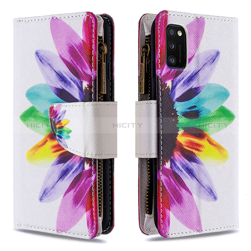 Handytasche Stand Schutzhülle Flip Leder Hülle Modisch Muster B04F für Samsung Galaxy A41 groß