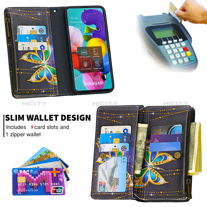 Handytasche Stand Schutzhülle Flip Leder Hülle Modisch Muster B04F für Samsung Galaxy A51 5G