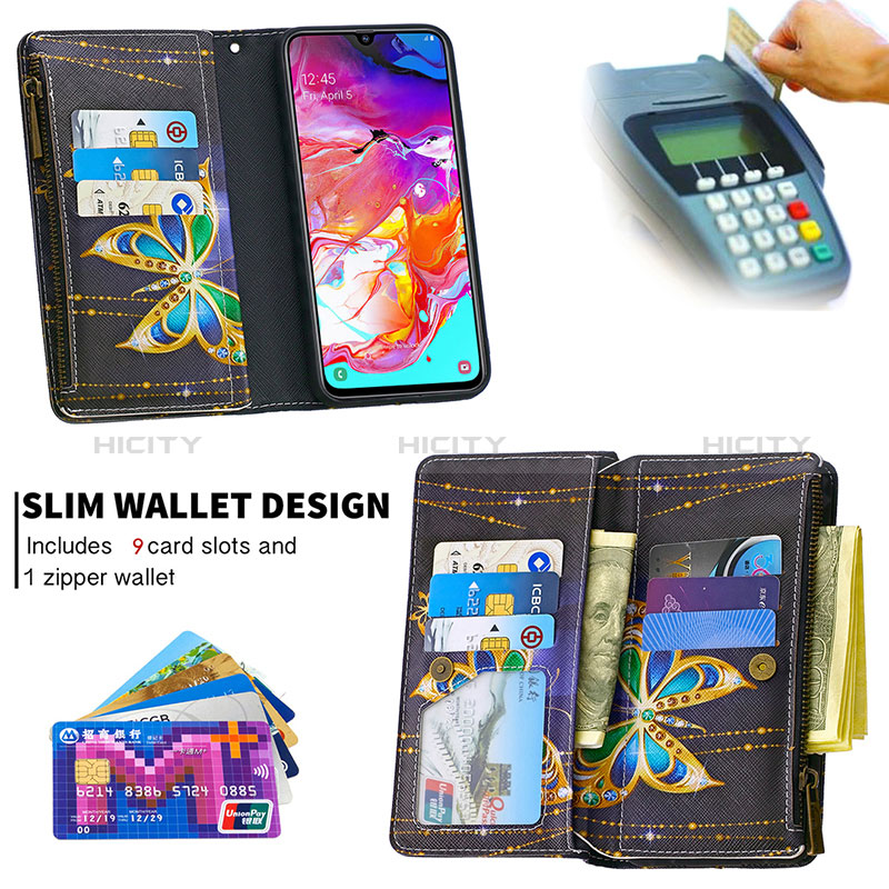 Handytasche Stand Schutzhülle Flip Leder Hülle Modisch Muster B04F für Samsung Galaxy A70S