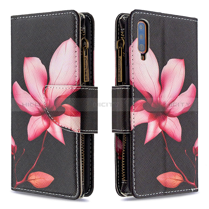 Handytasche Stand Schutzhülle Flip Leder Hülle Modisch Muster B04F für Samsung Galaxy A70S Rot Plus