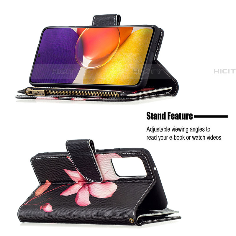 Handytasche Stand Schutzhülle Flip Leder Hülle Modisch Muster B04F für Samsung Galaxy A82 5G groß