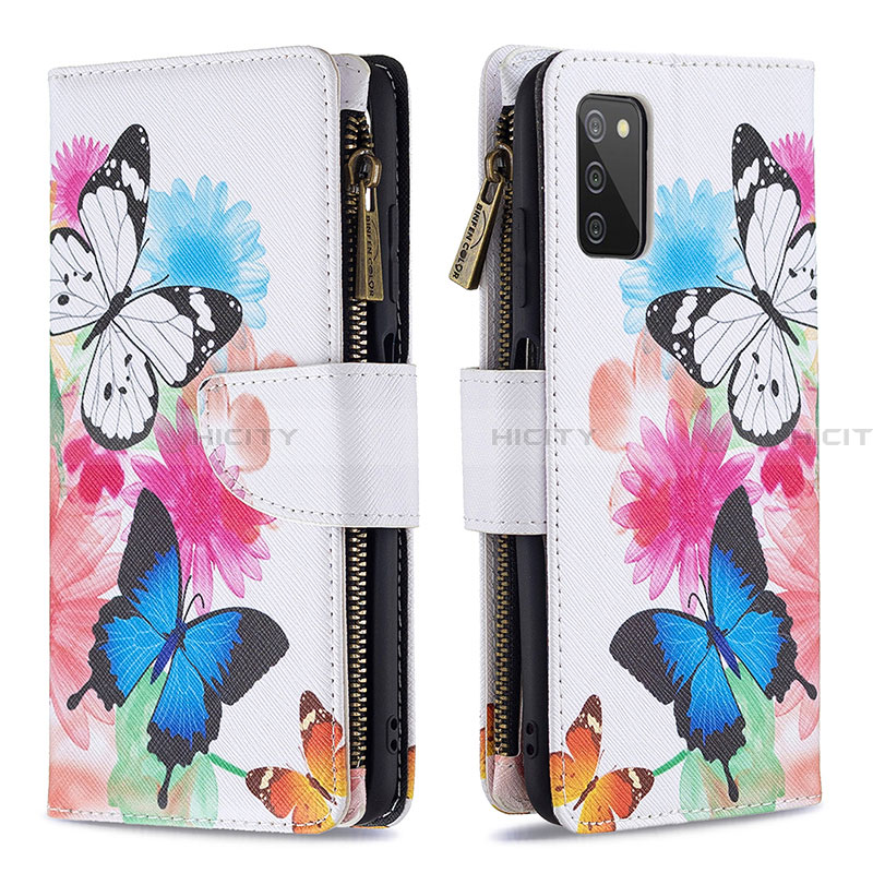 Handytasche Stand Schutzhülle Flip Leder Hülle Modisch Muster B04F für Samsung Galaxy F02S SM-E025F groß