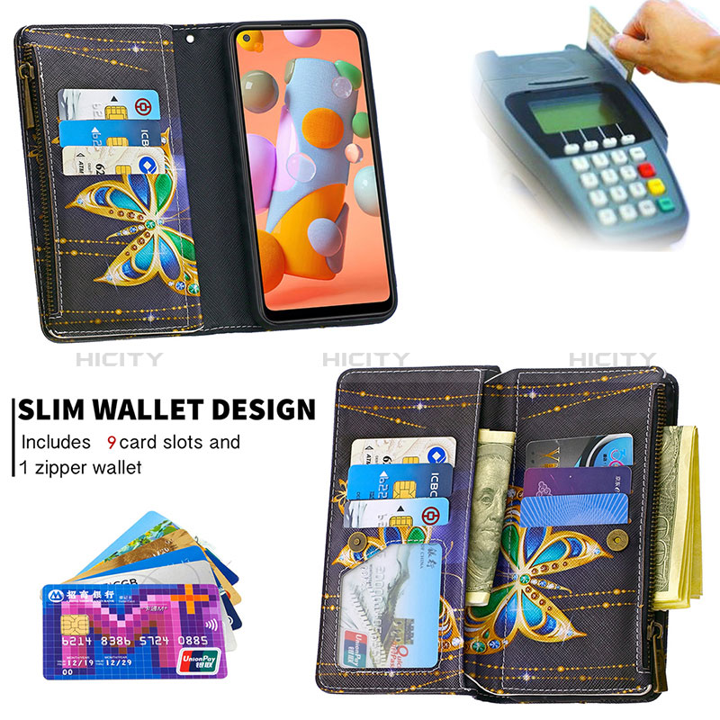 Handytasche Stand Schutzhülle Flip Leder Hülle Modisch Muster B04F für Samsung Galaxy M11