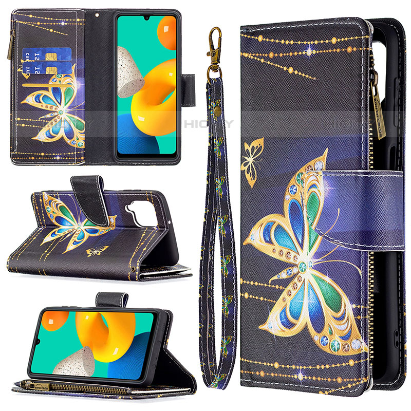 Handytasche Stand Schutzhülle Flip Leder Hülle Modisch Muster B04F für Samsung Galaxy M32 4G groß