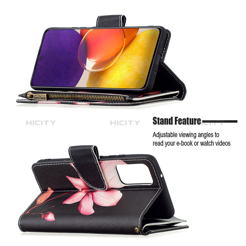 Handytasche Stand Schutzhülle Flip Leder Hülle Modisch Muster B04F für Samsung Galaxy Quantum2 5G groß