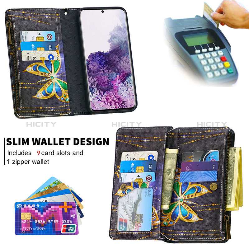 Handytasche Stand Schutzhülle Flip Leder Hülle Modisch Muster B04F für Samsung Galaxy S20