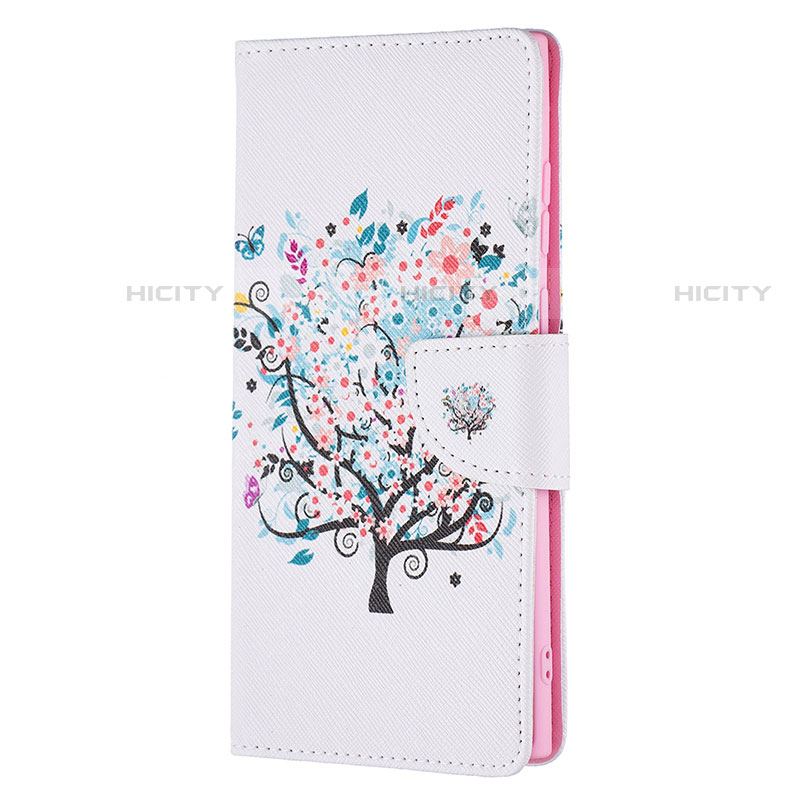 Handytasche Stand Schutzhülle Flip Leder Hülle Modisch Muster B04F für Samsung Galaxy S21 Ultra 5G Weiß