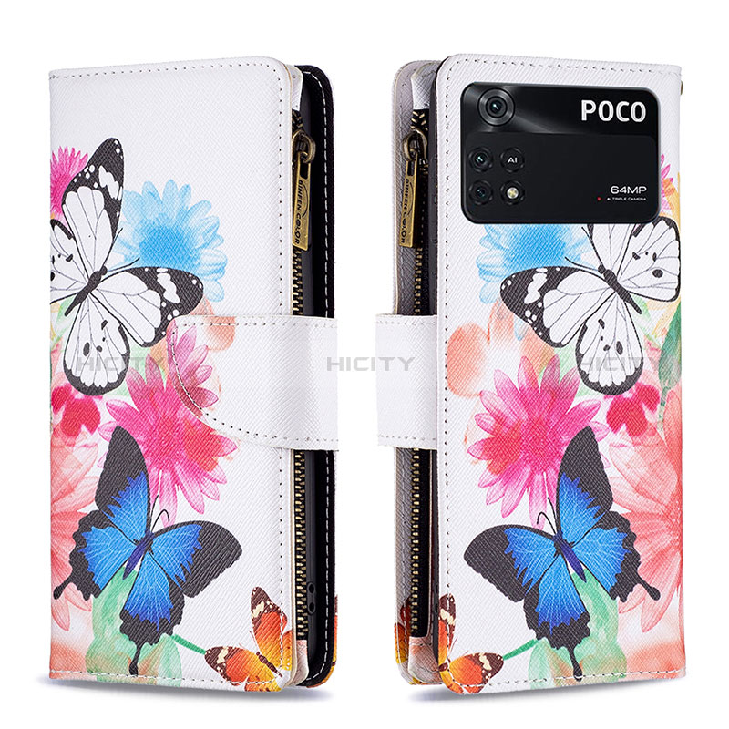 Handytasche Stand Schutzhülle Flip Leder Hülle Modisch Muster B04F für Xiaomi Poco M4 Pro 4G