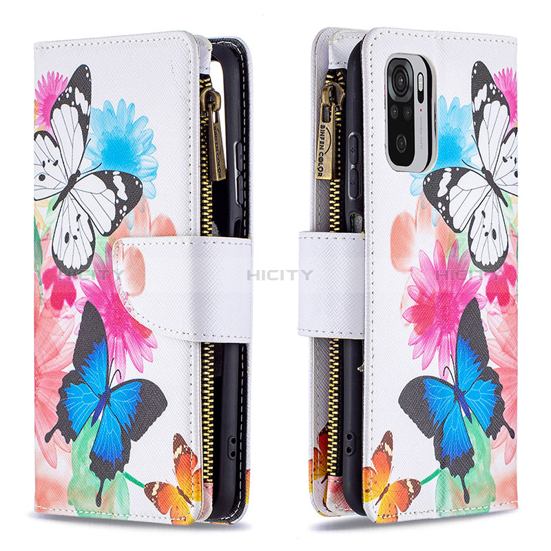 Handytasche Stand Schutzhülle Flip Leder Hülle Modisch Muster B04F für Xiaomi Redmi Note 10 4G Bunt