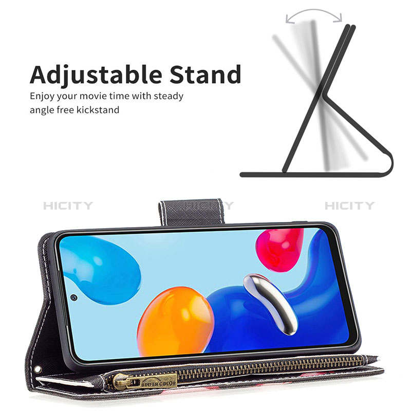 Handytasche Stand Schutzhülle Flip Leder Hülle Modisch Muster B04F für Xiaomi Redmi Note 11 4G (2022) groß