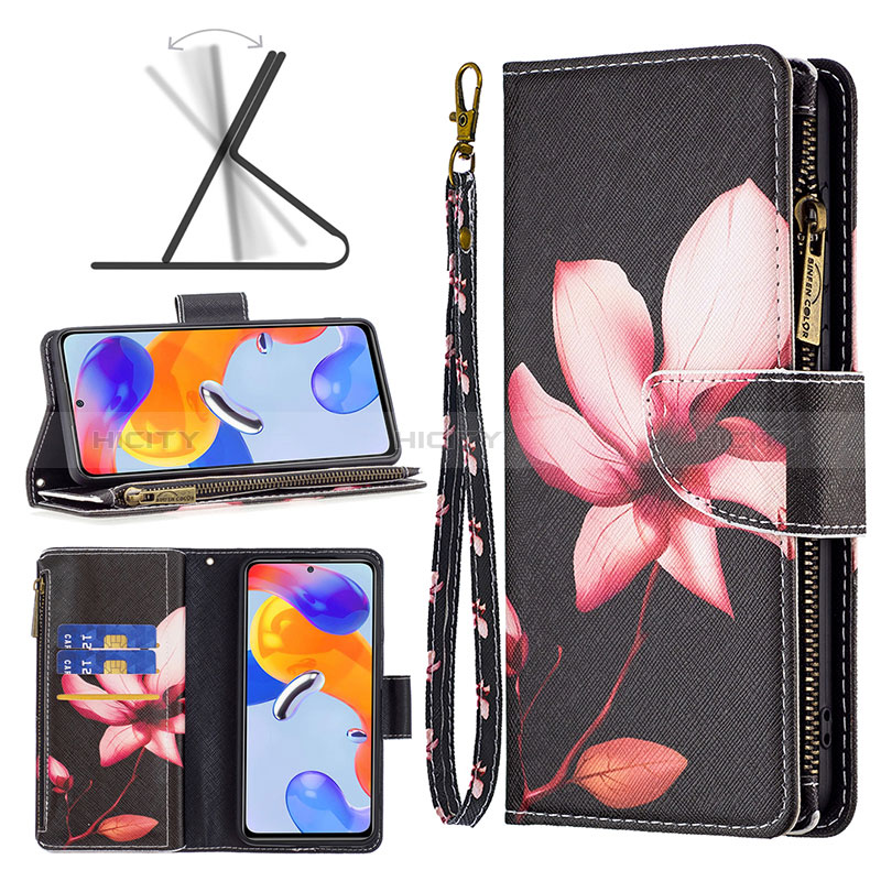 Handytasche Stand Schutzhülle Flip Leder Hülle Modisch Muster B04F für Xiaomi Redmi Note 11 Pro 4G groß