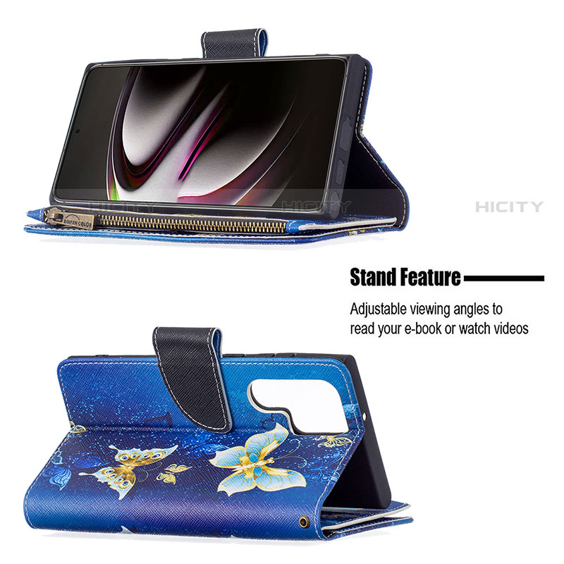 Handytasche Stand Schutzhülle Flip Leder Hülle Modisch Muster B05F für Samsung Galaxy S21 Ultra 5G