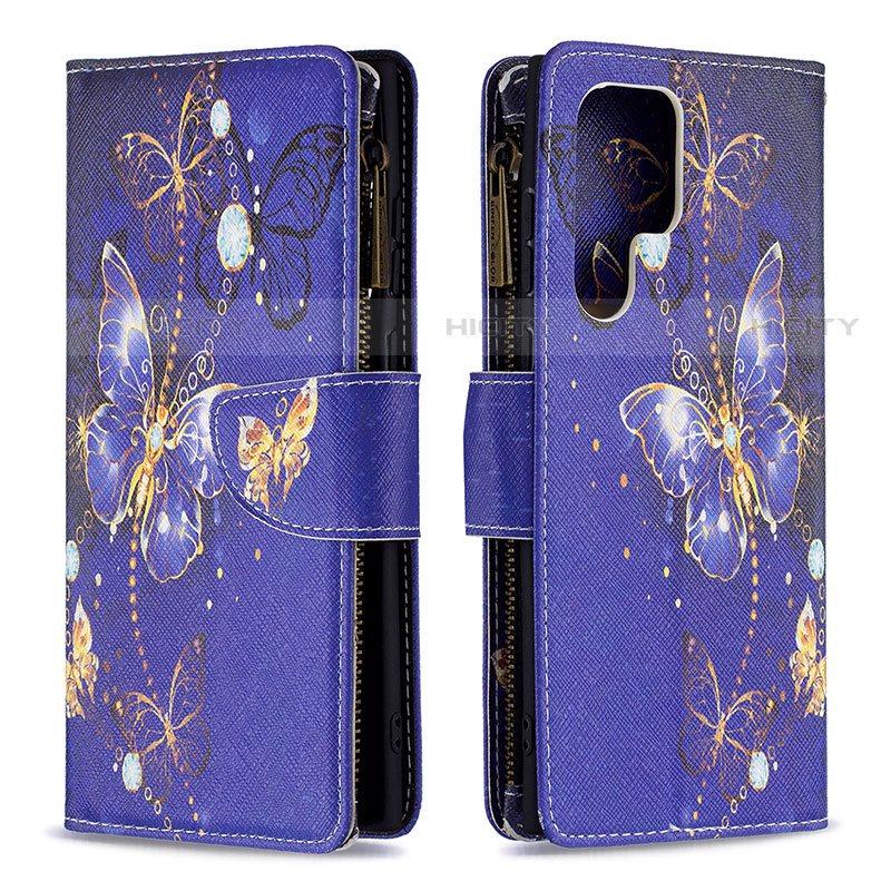 Handytasche Stand Schutzhülle Flip Leder Hülle Modisch Muster B05F für Samsung Galaxy S23 Ultra 5G