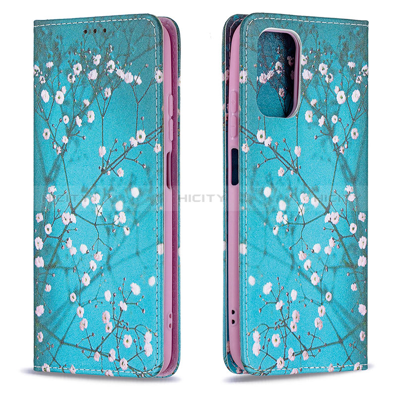 Handytasche Stand Schutzhülle Flip Leder Hülle Modisch Muster B05F für Xiaomi Redmi Note 10 4G Cyan