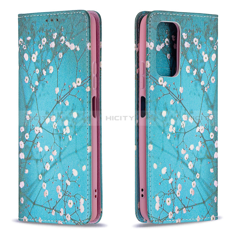 Handytasche Stand Schutzhülle Flip Leder Hülle Modisch Muster B05F für Xiaomi Redmi Note 10 Pro 4G Cyan