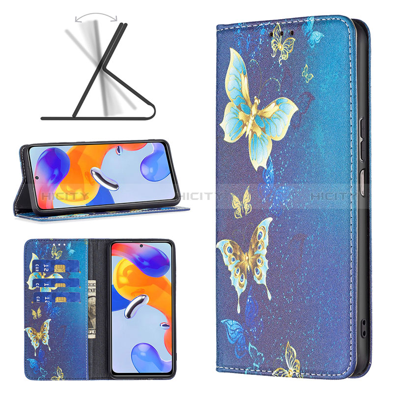 Handytasche Stand Schutzhülle Flip Leder Hülle Modisch Muster B05F für Xiaomi Redmi Note 11 Pro 5G groß