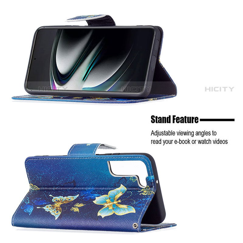 Handytasche Stand Schutzhülle Flip Leder Hülle Modisch Muster B09F für Samsung Galaxy S21 FE 5G groß