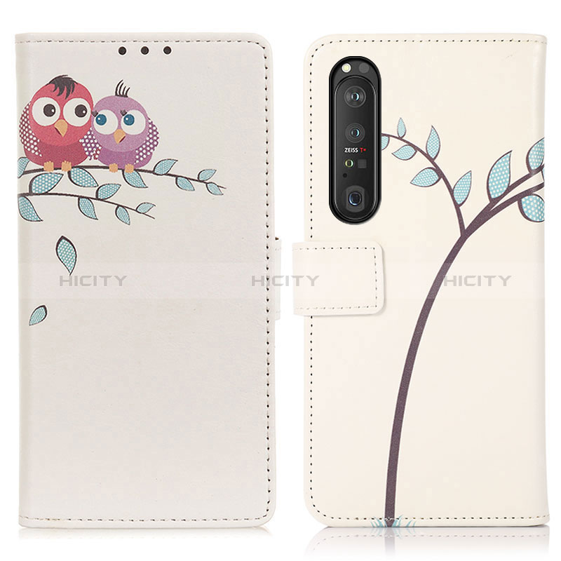 Handytasche Stand Schutzhülle Flip Leder Hülle Modisch Muster D02Y für Sony Xperia 1 III Rosa Plus